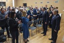 19. 10. 2022, Muta – Predsednik Pahor na Muti ob odprtju nove venamenske dvorane (Bor Slana/STA)